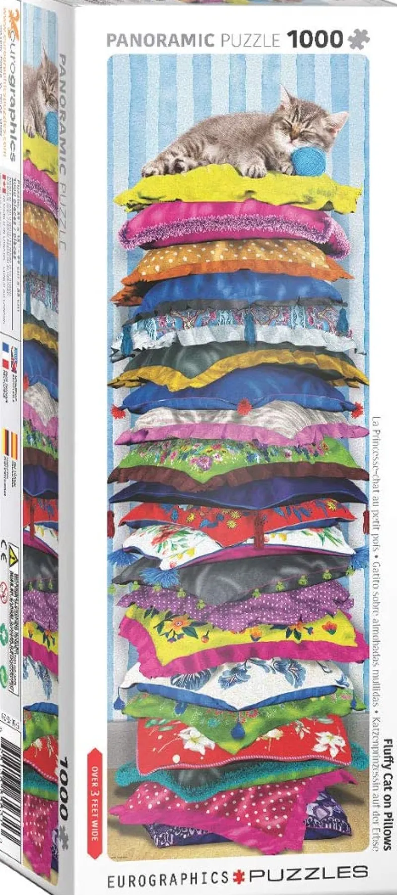 Eurographics - Panoramic Fluffy Kitty on Pillows - 1000 Piece Jigsaw Puzzle Sale