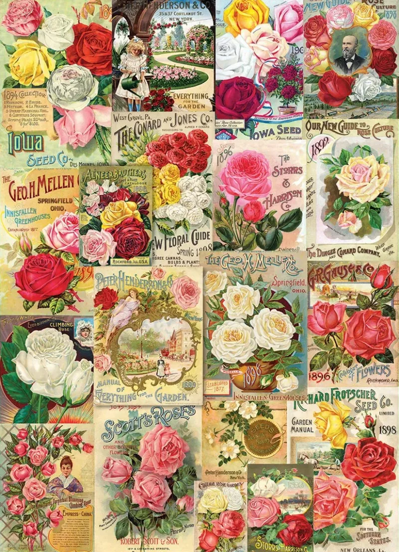 Eurographics - Roses Seed Catalogue Collection - 1000 Piece Jigsaw Puzzle Clearance