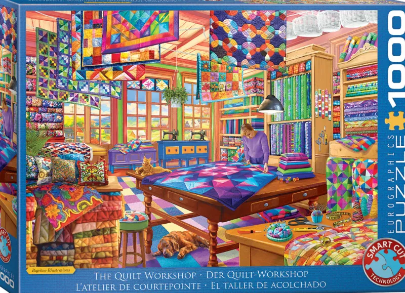 Eurographics - The Quilt Workshop - 1000 Piece Jigsaw Puzzle Hot