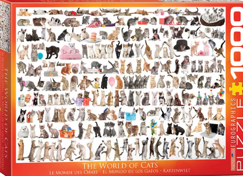 Eurographics - The World of Cats - 1000 piece jigsaw puzzle Online
