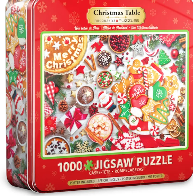 Eurographics - Tin Box - Christmas Table - 1000 Piece Jigsaw Puzzle Outlet