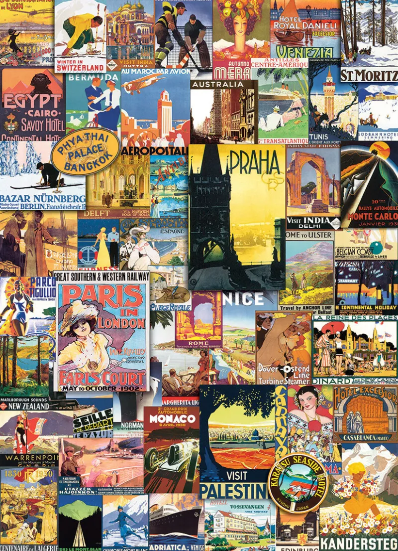 Eurographics - Travel Around the World Vintage Posters - 1000 Piece Jigsaw Puzzle Sale