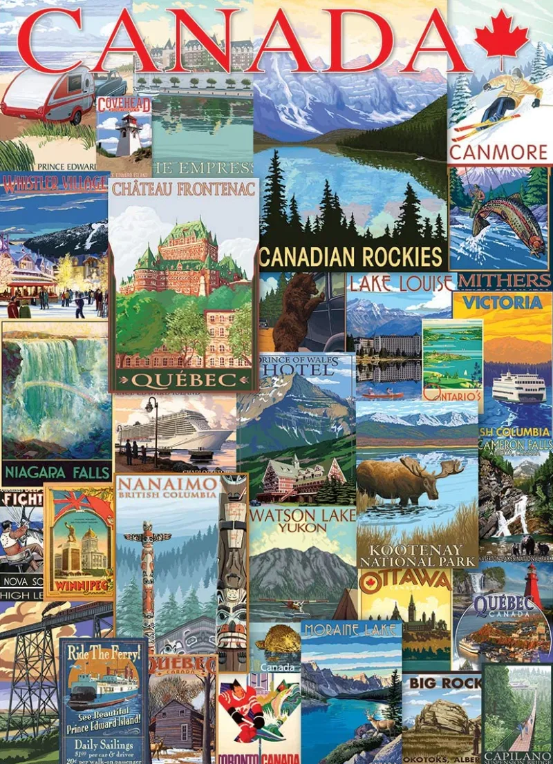 Eurographics - Travel Canada Vintage Posters - 1000 Piece Jigsaw Puzzle Discount