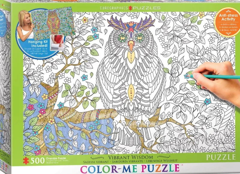 Eurographics 6055-0887 XXL Color Me - Owl 500 piece jigsaw puzzle New