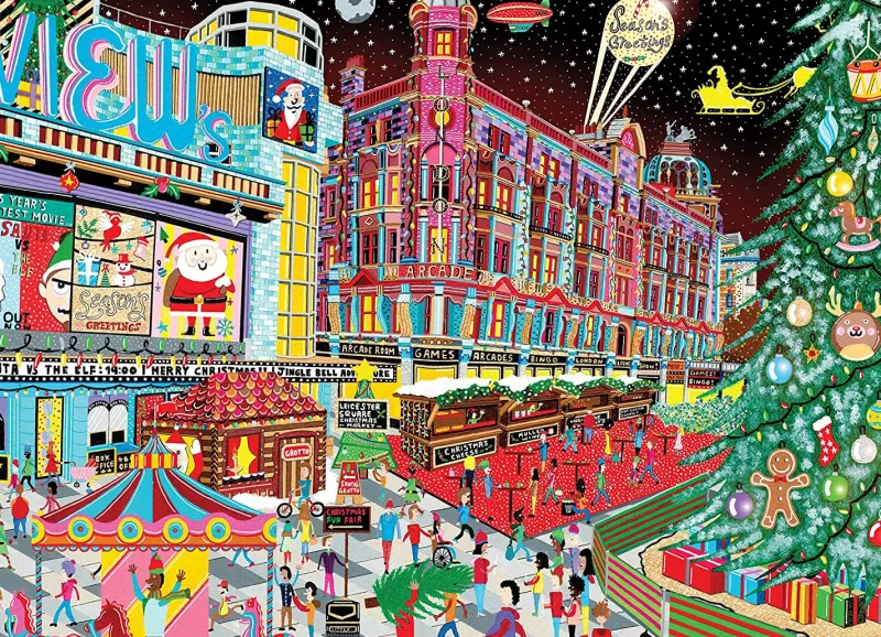 Falcon de luxe Falcon Contemporary - Christmas at Leicester Square - 1000 Piece Jigsaw Puzzle Discount