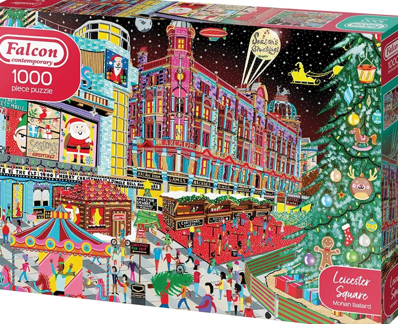 Falcon de luxe Falcon Contemporary - Christmas at Leicester Square - 1000 Piece Jigsaw Puzzle Discount