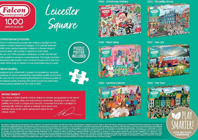 Falcon de luxe Falcon Contemporary - Christmas at Leicester Square - 1000 Piece Jigsaw Puzzle Discount