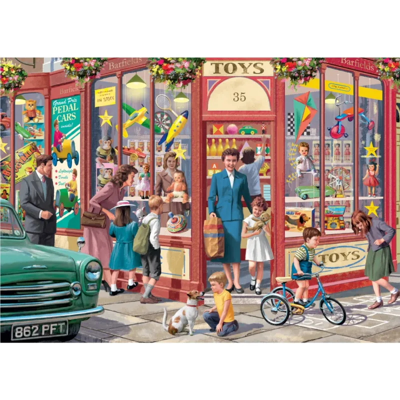 Falcon de luxe - Corner Shops - 4 X 1000 Piece Jigsaw Puzzles Outlet