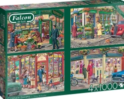 Falcon de luxe - Corner Shops - 4 X 1000 Piece Jigsaw Puzzles Outlet