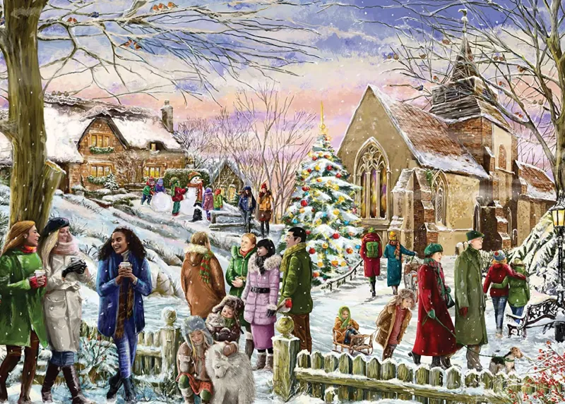 Falcon de luxe - Festive Village - 1000 Piece Jigsaw Puzzle Best