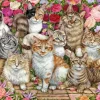 Falcon de luxe - Floral Cats - 1000 Piece Jigsaw Puzzle Online