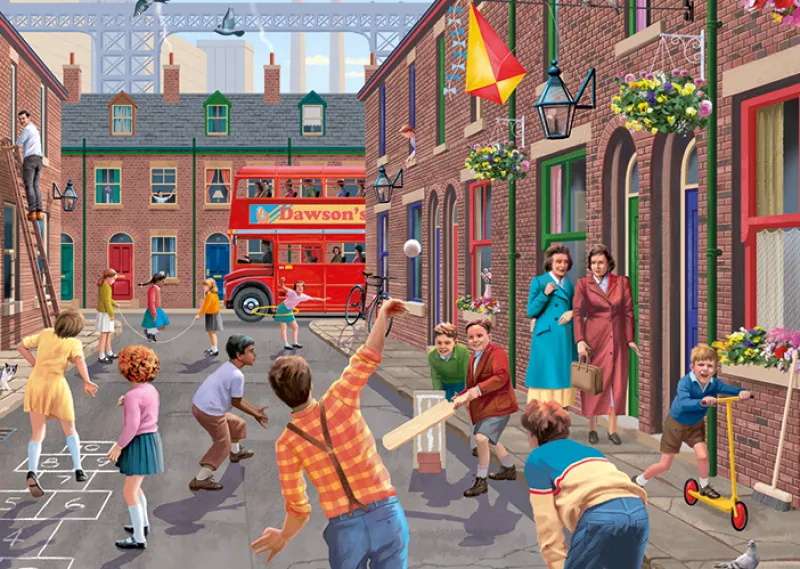 Falcon de luxe - Playing in the Street - 2 x 500 Piece Jigsaw Puzzle Discount