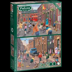 Falcon de luxe - Playing in the Street - 2 x 500 Piece Jigsaw Puzzle Discount