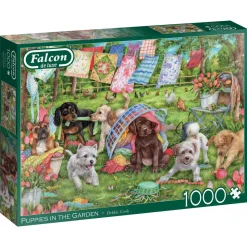 Falcon de luxe - Puppies in the Garden - 1000 Piece Jigsaw Puzzle Hot