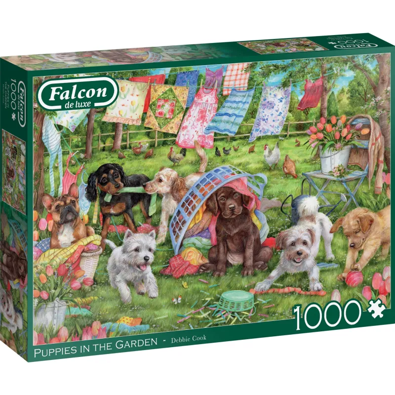 Falcon de luxe - Puppies in the Garden - 1000 Piece Jigsaw Puzzle Hot