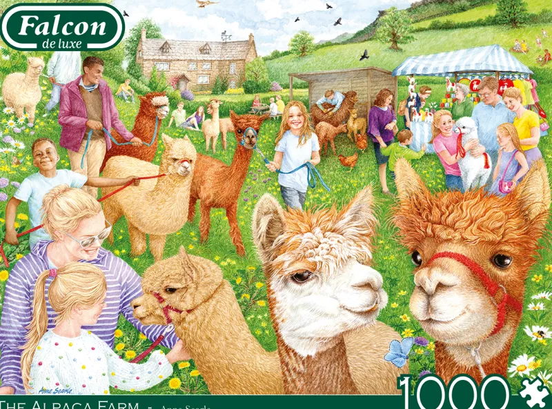 Falcon de luxe - The Alpaca Farm - 1000 Piece Jigsaw Puzzle Sale