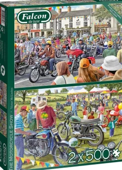 Falcon de luxe - The Motorcycle Show 2 X 500 Piece Jigsaw Puzzle Clearance