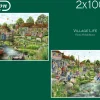 Falcon de luxe - Village Life - 2 X 1000 Piece Jigsaw Puzzle Discount