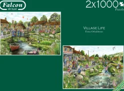 Falcon de luxe - Village Life - 2 X 1000 Piece Jigsaw Puzzle Discount