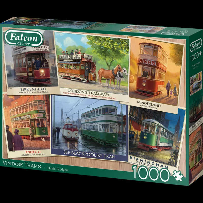 Falcon de luxe - Vintage Trams - 1000 Piece Jigsaw Puzzle Best