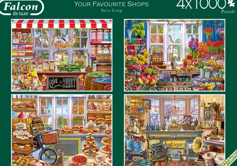 Falcon de luxe - Your Favourite Shops - 4 x 1000 Piece Jigsaw Puzzles Best