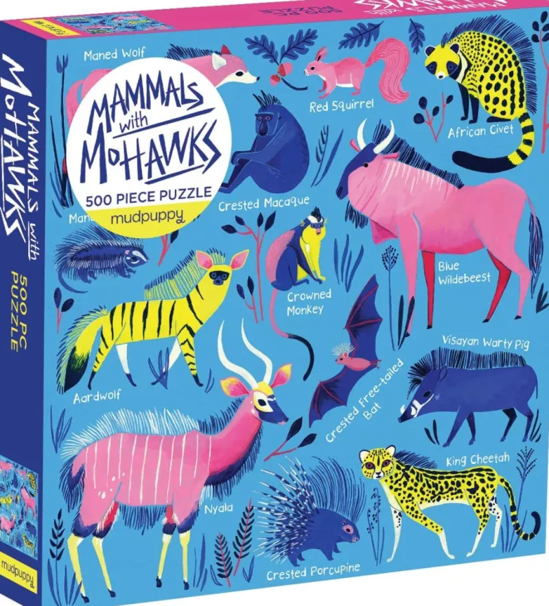 Galison - Mammals with Mohawks - 500 Piece Jigsaw Puzzle Sale