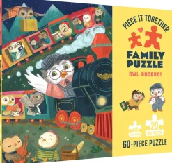 Galison - Piece It Together Family Puzzle: Owl Aboard! - 60 Piece Jigsaw Puzzle Hot