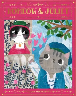Galison - Romeow & Juliet Bookish Cats - 100 Piece Jigsaw Puzzle Clearance