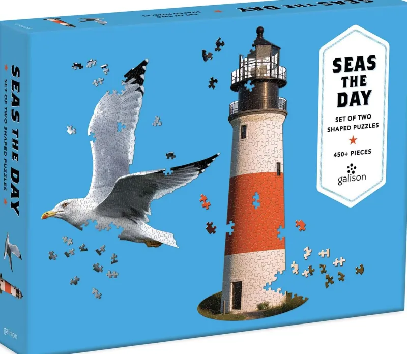 Galison - Seas The Day 2 in 1 Shaped Puzzle Outlet
