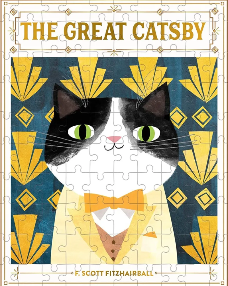 Galison - The Great Catsby Bookish Cats - 100 Piece Jigsaw Puzzle Best