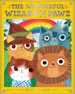 Galison - The Wonderful Wizard of Pawz Bookish Cats - 100 Piece Jigsaw Puzzle Outlet