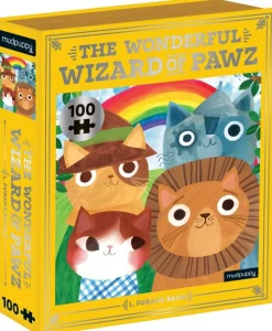 Galison - The Wonderful Wizard of Pawz Bookish Cats - 100 Piece Jigsaw Puzzle Outlet