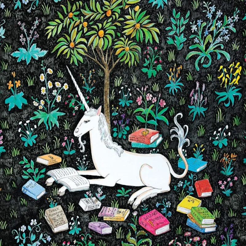 Galison - Unicorn Reading - 500 Piece Foil Jigsaw Puzzle Discount