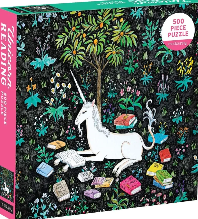 Galison - Unicorn Reading - 500 Piece Foil Jigsaw Puzzle Discount