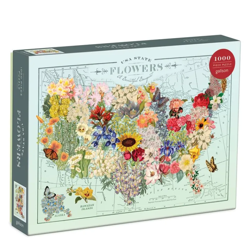 Galison - Wendy Gold USA State Flowers - 1000 Piece Jigsaw Puzzle Hot