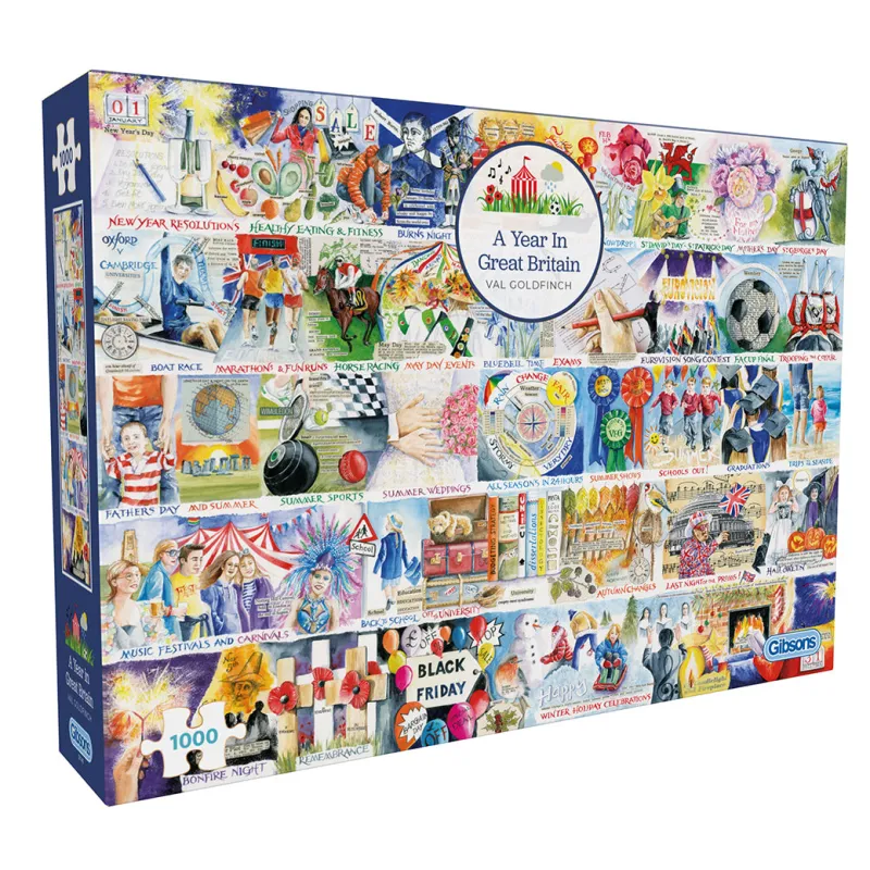 Gibsons - A Year in Great Britain - 1000 Piece Jigsaw Puzzle Discount
