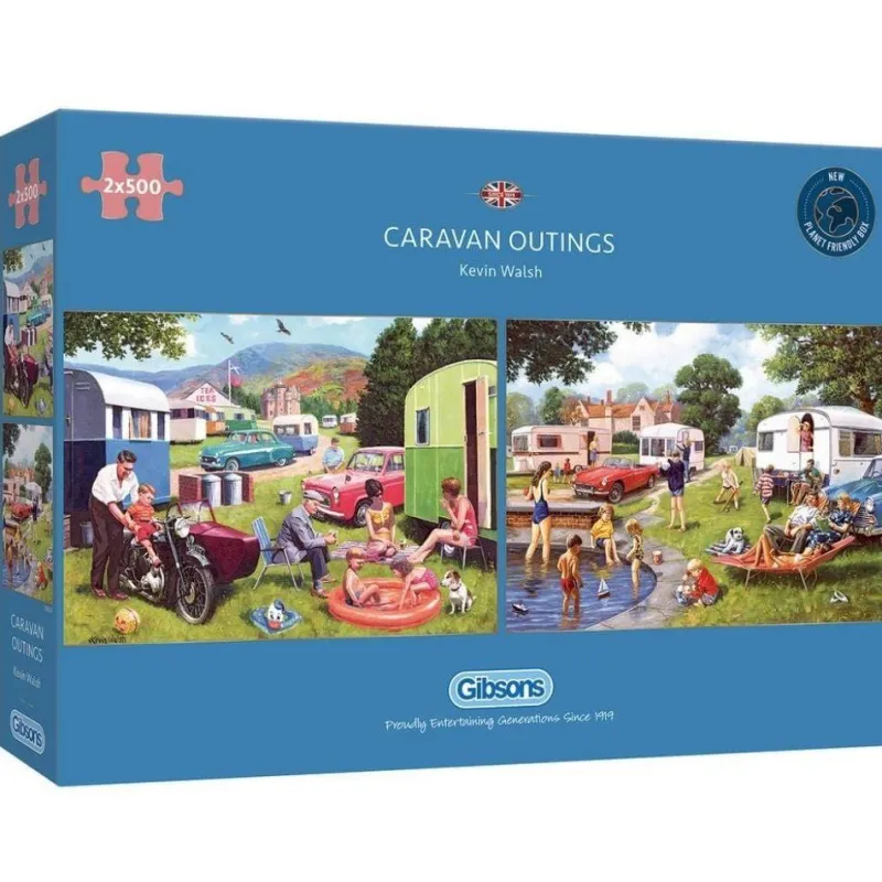 Gibsons - Caravan Outings - 2 X 500 Piece Jigsaw Puzzle Best