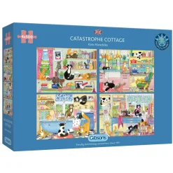Gibsons - Catastrophe Cottage - 4 x 500 Piece Jigsaw Puzzles New
