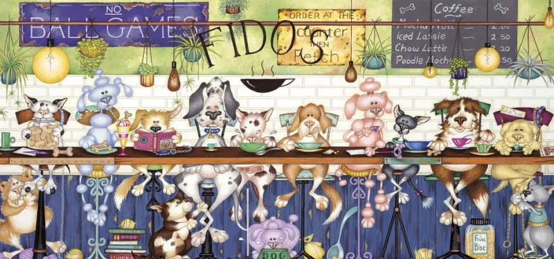 Gibsons - Fido's Coffee Bar - 636 Piece Jigsaw Puzzle Sale
