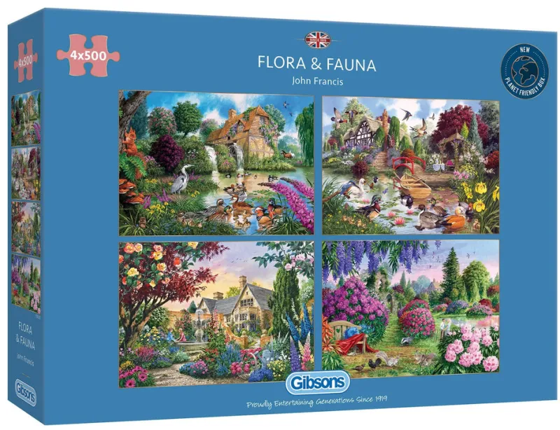 Gibsons - Flora & Fauna - 4 x 500 Piece Jigsaw Puzzles Online