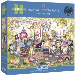 Gibsons - Mad Catter's Tea Party - 250 Piece Jigsaw Puzzle New