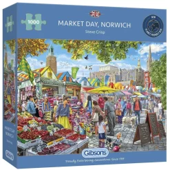 Gibsons - Market Day, Norwich - 1000 Piece Jigsaw Puzzle Discount