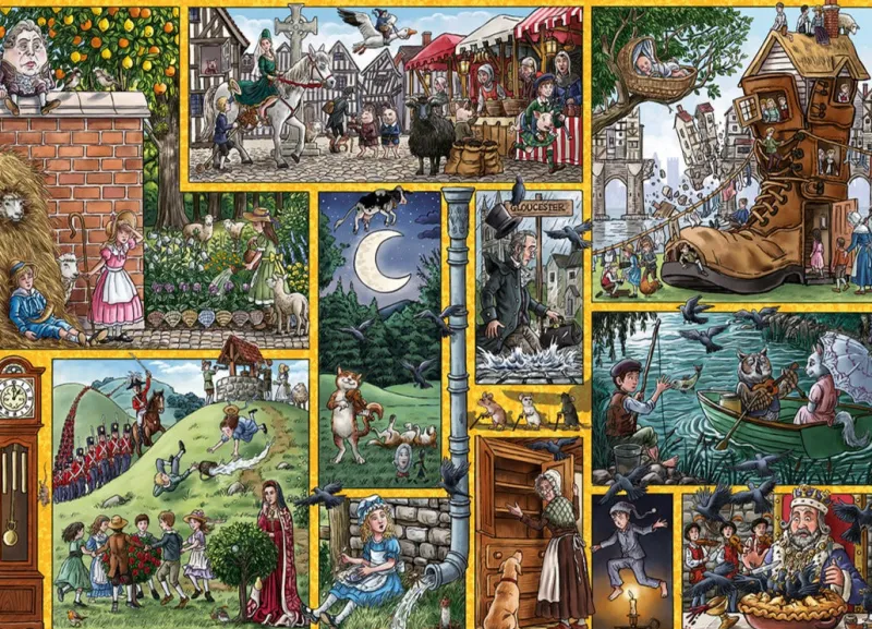 Gibsons - Nursery Rhymes Through Time - 1000 Piece Jigsaw Puzzle Fashion