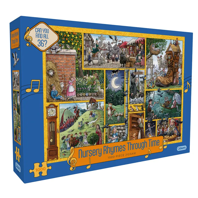 Gibsons - Nursery Rhymes Through Time - 1000 Piece Jigsaw Puzzle Fashion