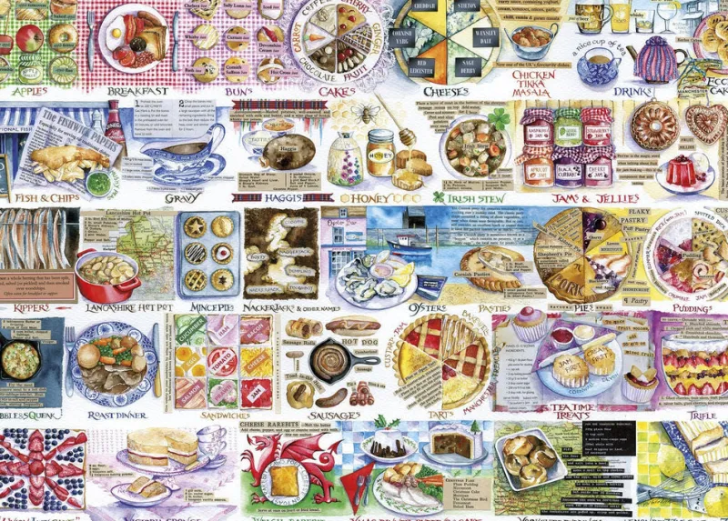 Gibsons - Pork Pies & Puddings - 1000 Piece Jigsaw Puzzle New