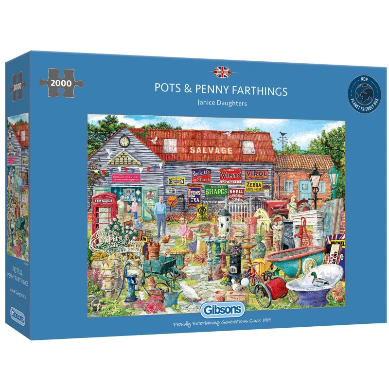 Gibsons - Pots & Penny Farthings - 2000 Piece Jigsaw Puzzle Sale