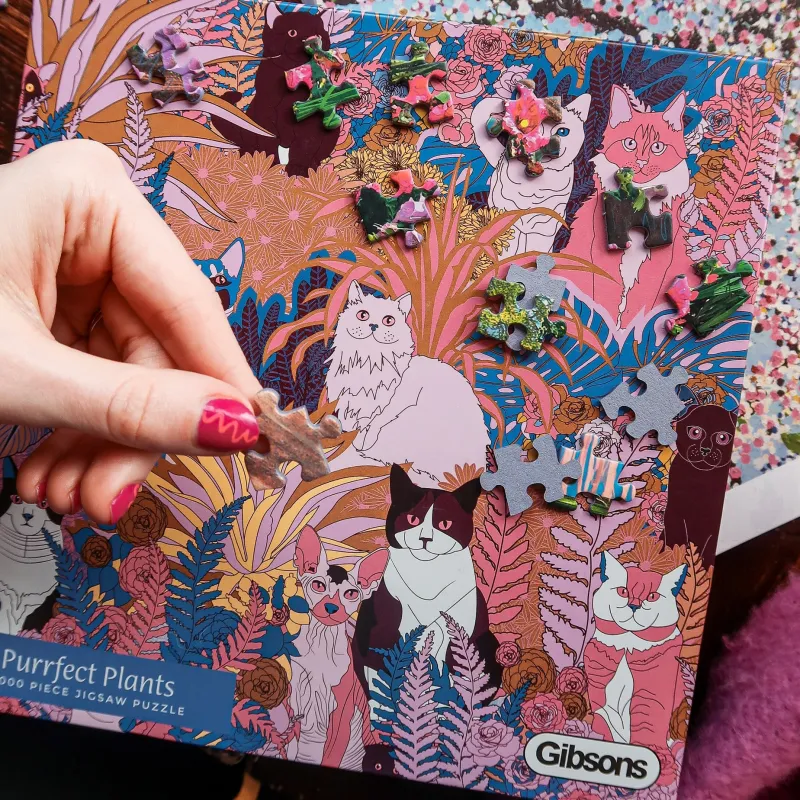Gibsons - Purrfect Plants - 1000 Piece Jigsaw Puzzle New