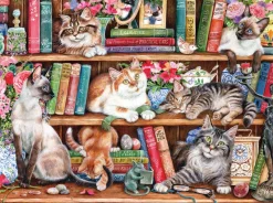 Gibsons - Puss Back in Books - 500 XL Piece Jigsaw Puzzle Hot