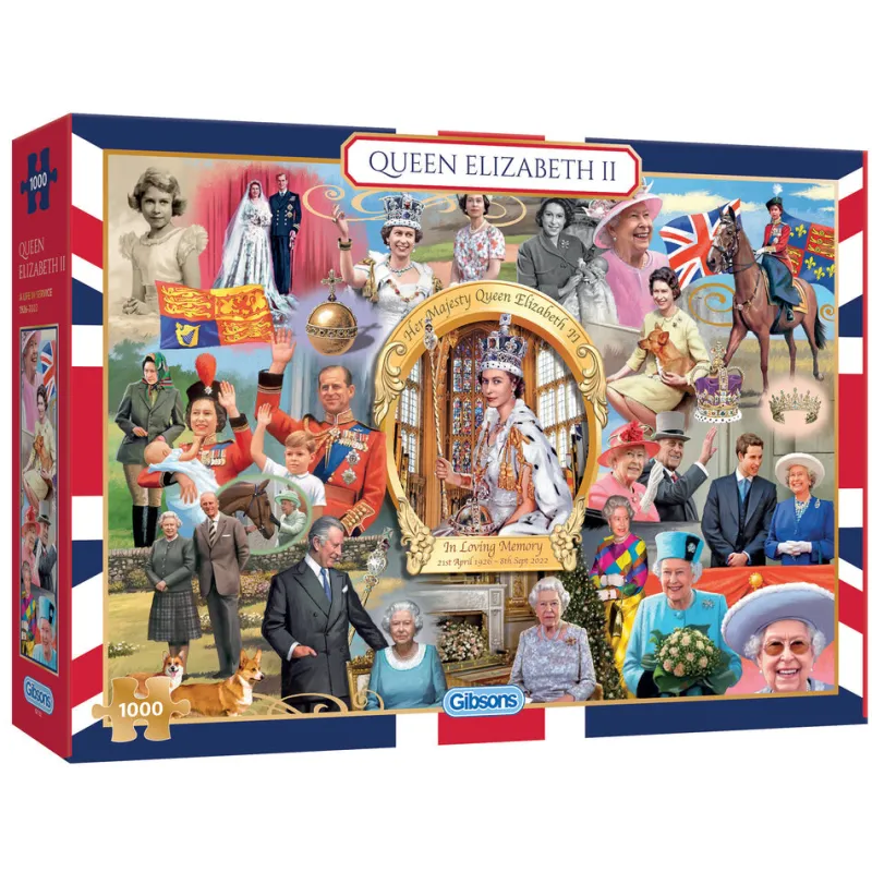 Gibsons - Queen Elizabeth II Commemorative Puzzle - 1000 Piece Jigsaw Puzzle Sale