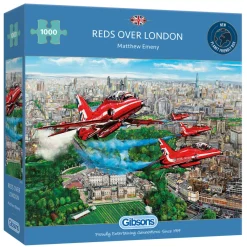Gibsons - Reds Over London - 1000 Piece Jigsaw Puzzle Online
